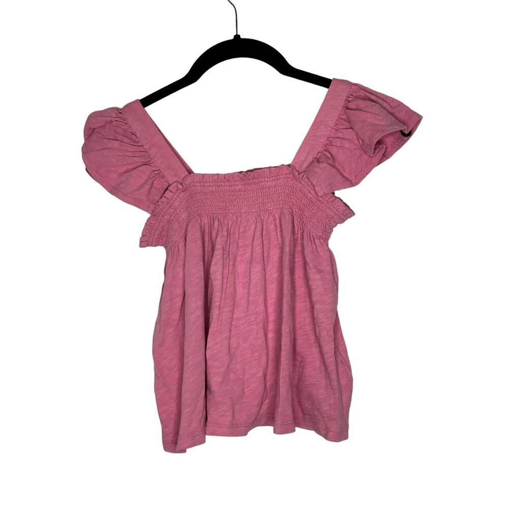 NWT J Crew Crewcuts Girls‎ Ruffle Sleeve T Shirt Large (10-11) Smocked Flowy